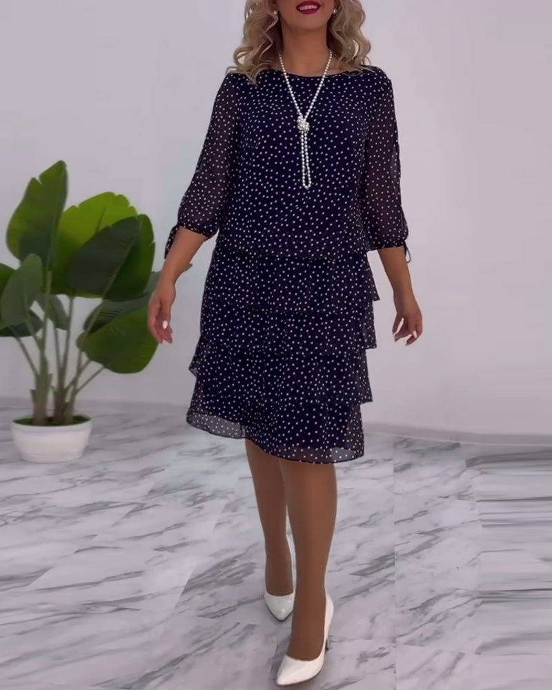 SHEILA – POLKA DOT LAYERED MIDI DRESS
