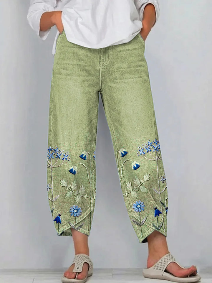 Helen | Embroidered Casual Chic Trousers