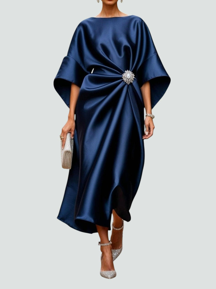 OLIVIA – ELEGANT DRAPED MIDI DRESS