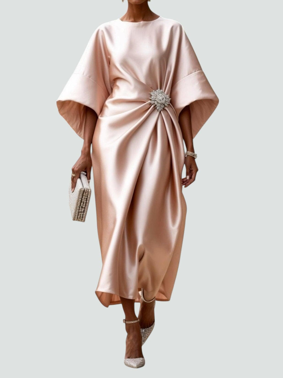 OLIVIA – ELEGANT DRAPED MIDI DRESS