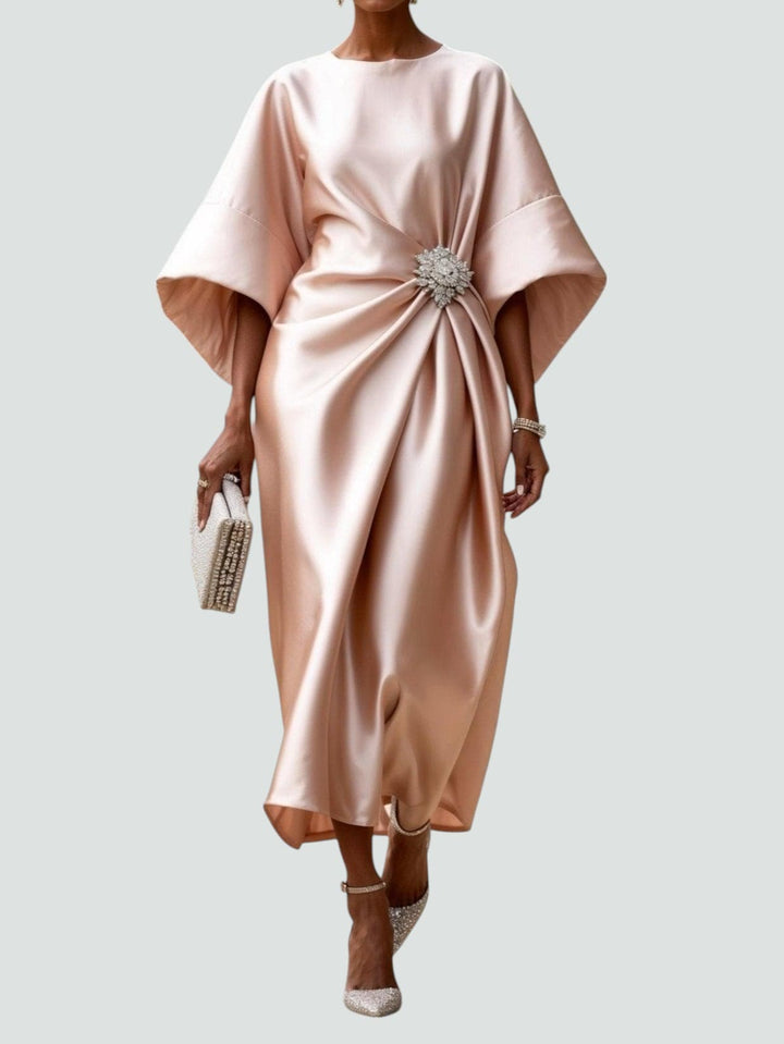 OLIVIA – ELEGANT DRAPED MIDI DRESS