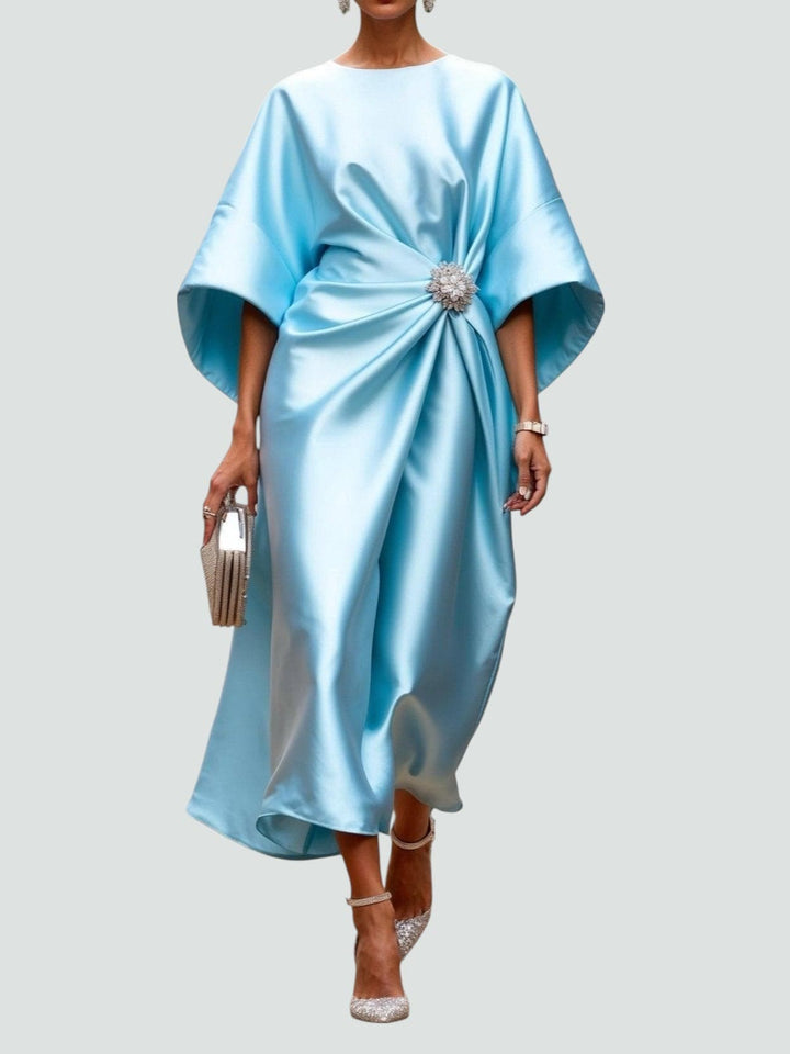 OLIVIA – ELEGANT DRAPED MIDI DRESS