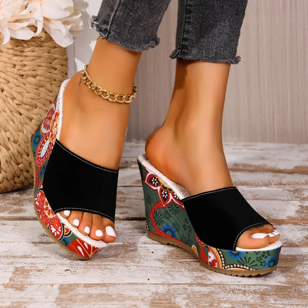 Leonie — Sculptural Mules with Flower Heel