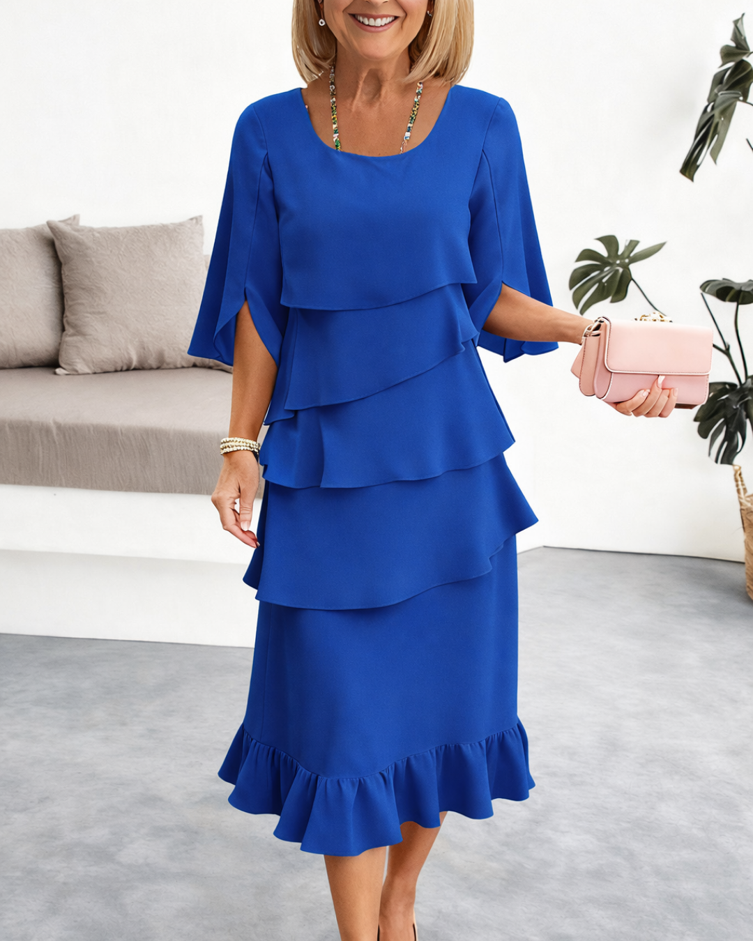 Staci | Elegant Comfort Ruffle Dress