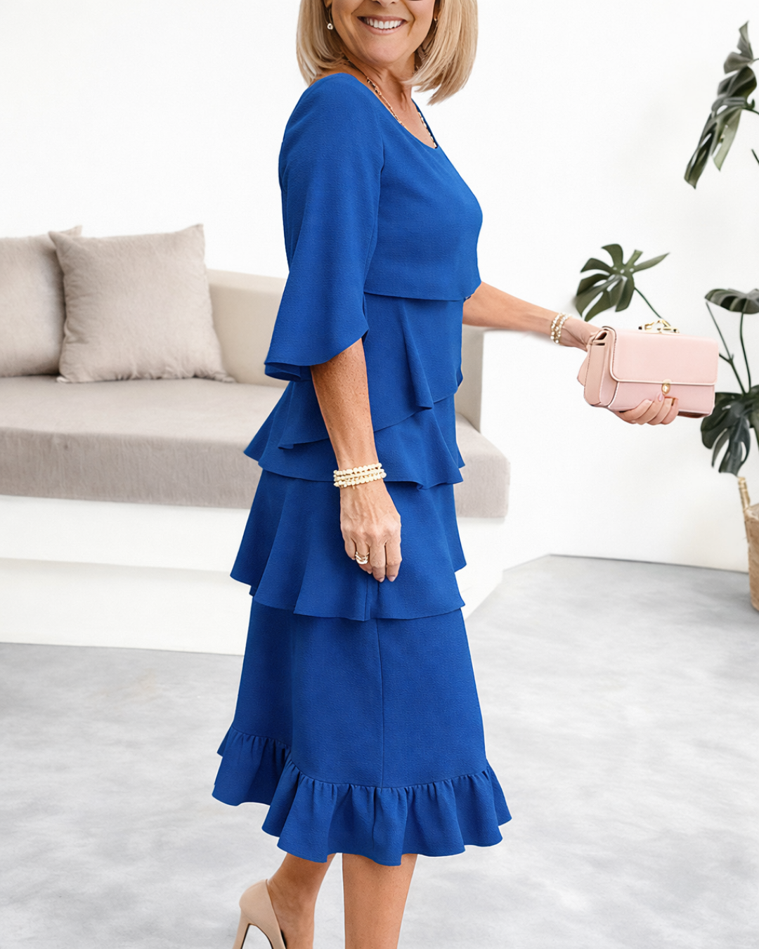 Staci | Elegant Comfort Ruffle Dress