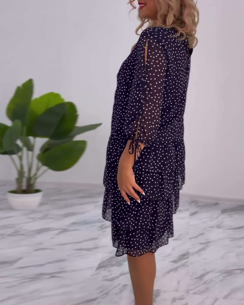 SHEILA – POLKA DOT LAYERED MIDI DRESS