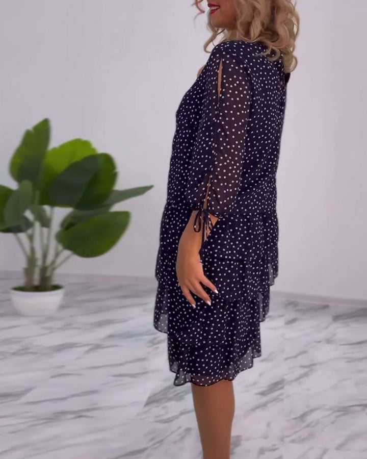 SHEILA – POLKA DOT LAYERED MIDI DRESS