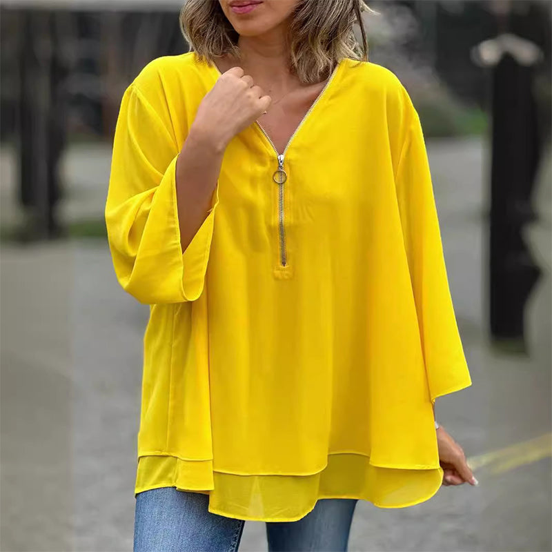 Selindra | Stylish V-Neck Flowy Top