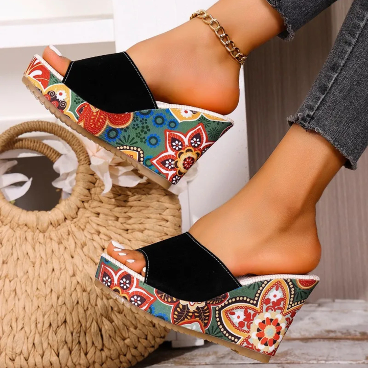 Leonie — Sculptural Mules with Flower Heel