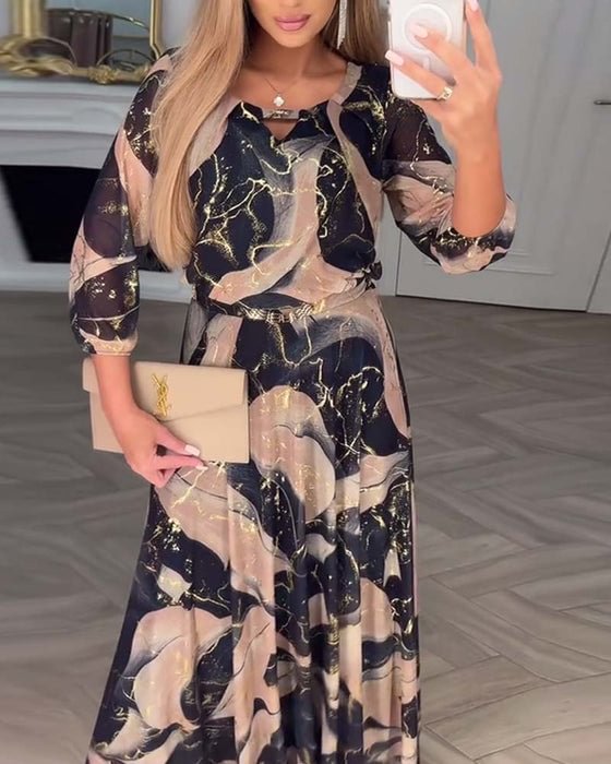 Deirdre | Printed Chiffon Maxi Dress