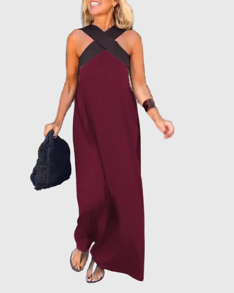 ELLA – CROSS-STRAP MAXI DRESS