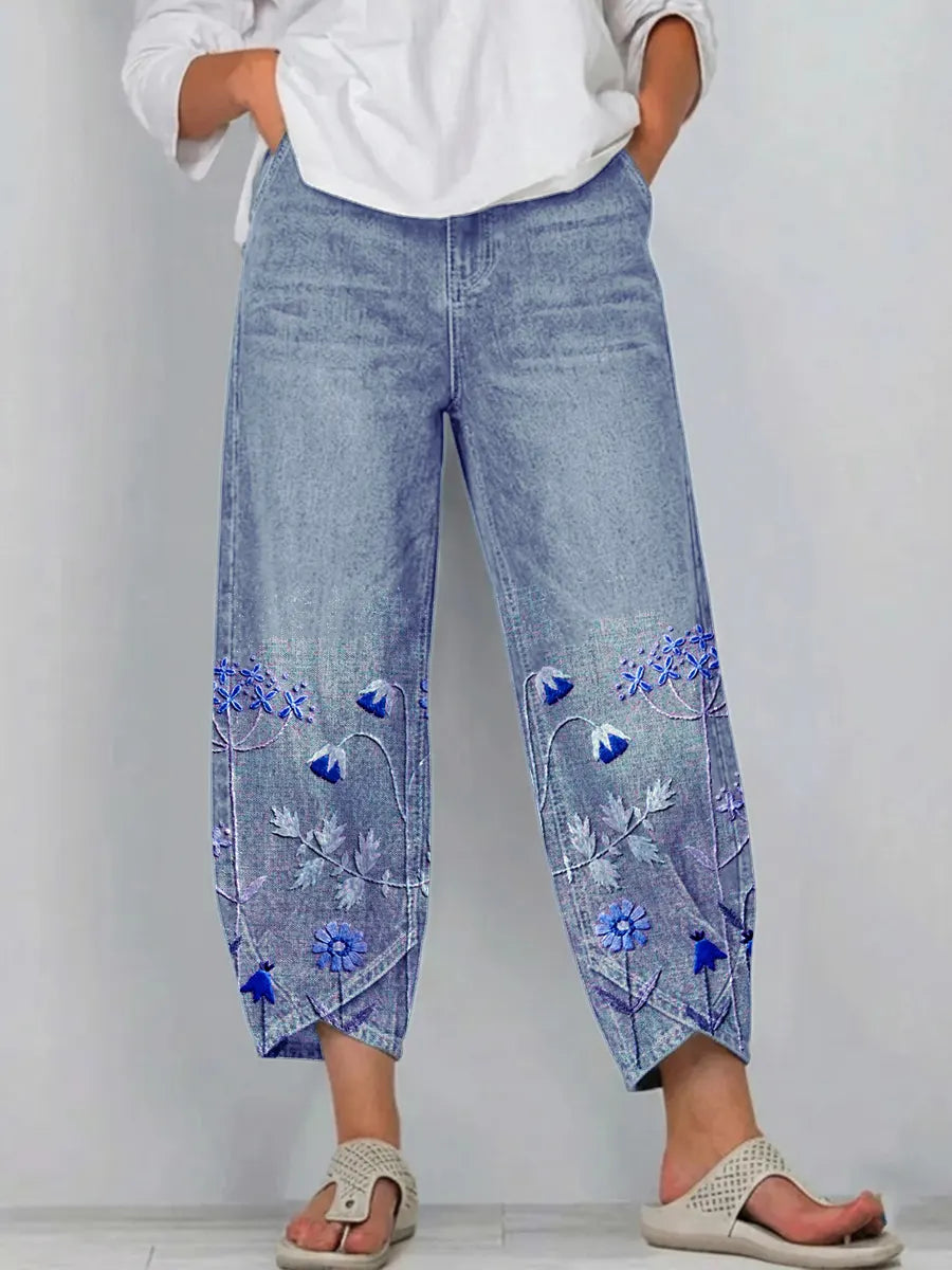 Helen | Embroidered Casual Chic Trousers