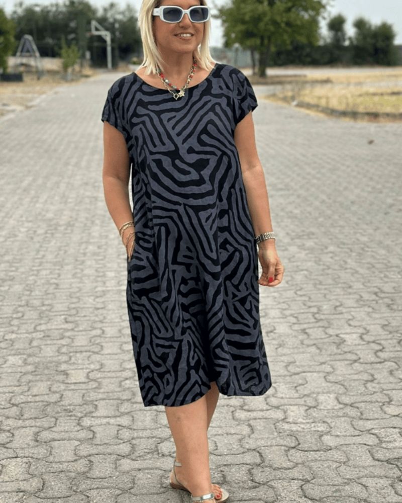 VERA – ABSTRACT MIDI DRESS