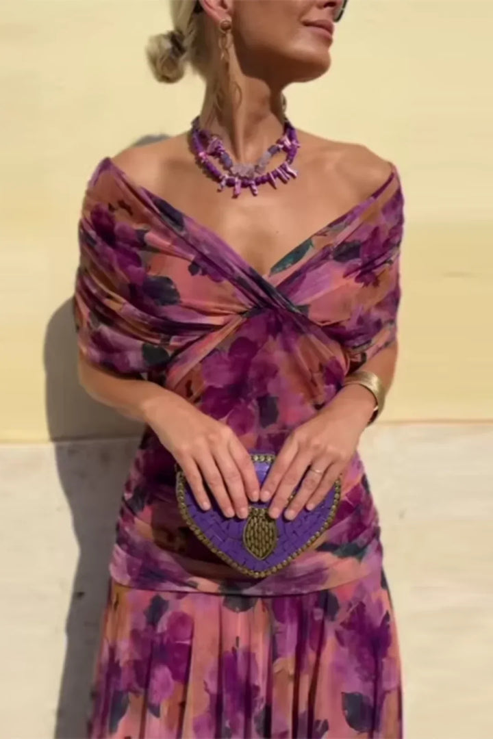 Elegant V-Neck Maxi Party Dress