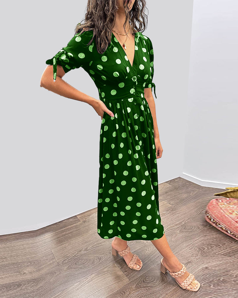 Monique | Elegant Polka Dot Dress