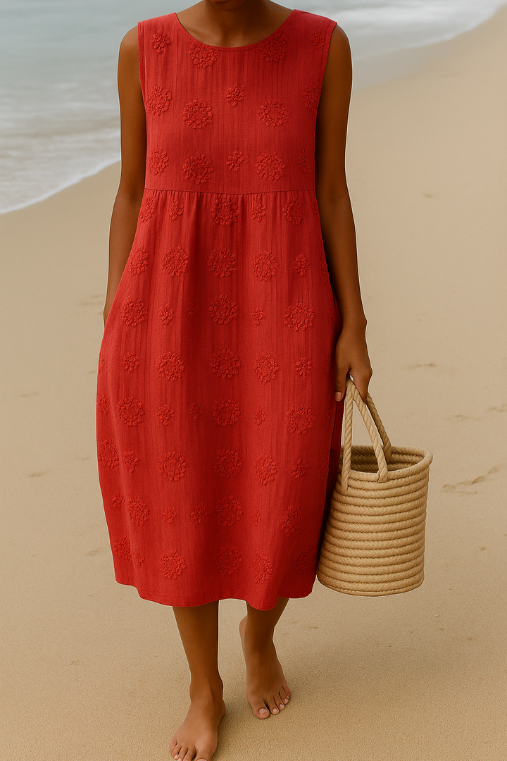 ARIA – EMBROIDERED MIDI DRESS