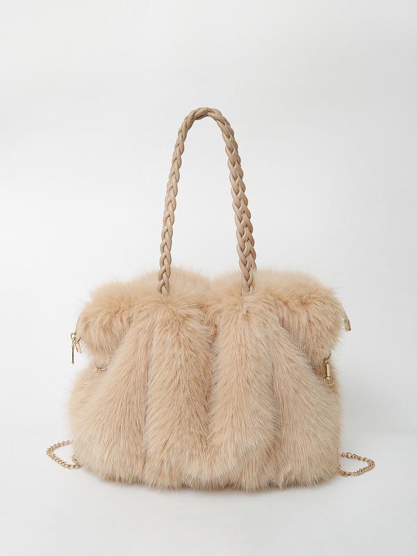 HANNA – VERSATILE PLUSH VELVET SHOULDER TOTE BAG