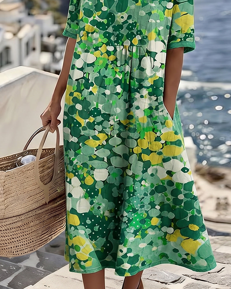 ELENA™ - ELEGANT FLORAL SUMMER MIDI DRESS (Restocked)