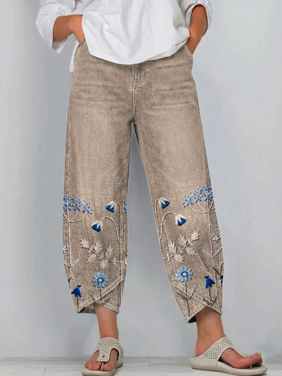 Helen | Embroidered Casual Chic Trousers