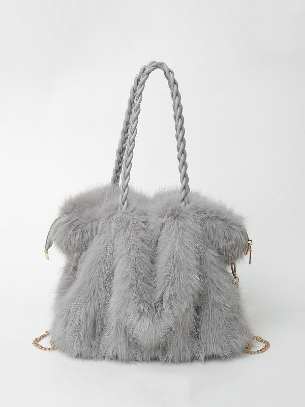 HANNA – VERSATILE PLUSH VELVET SHOULDER TOTE BAG