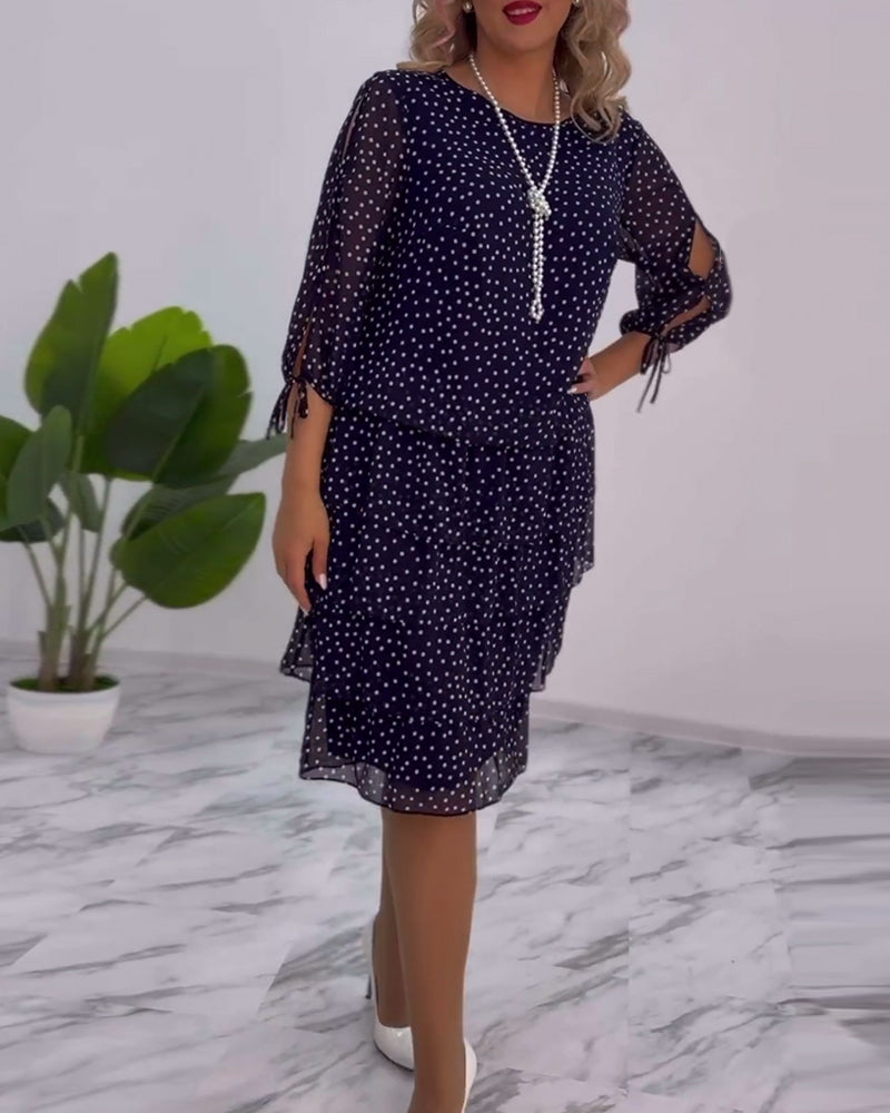 SHEILA – POLKA DOT LAYERED MIDI DRESS