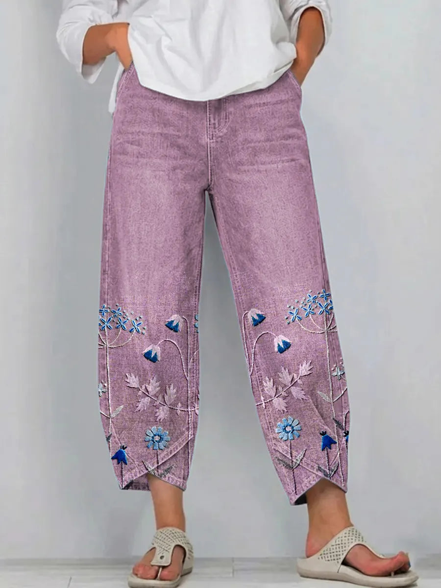 Helen | Embroidered Casual Chic Trousers