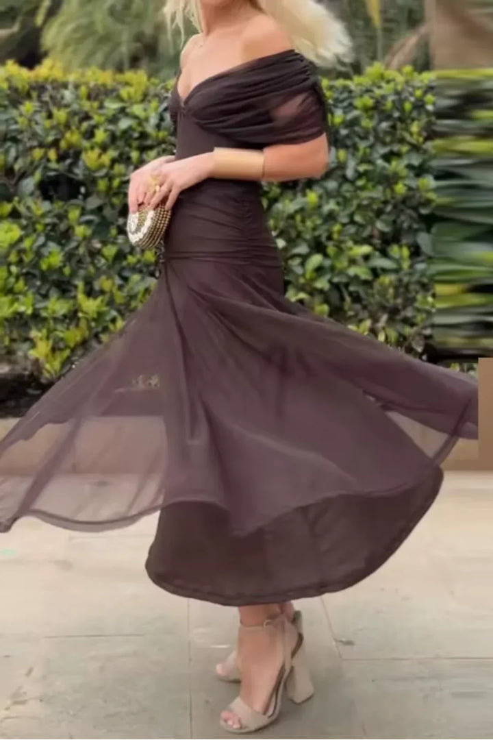 Elegant V-Neck Maxi Party Dress