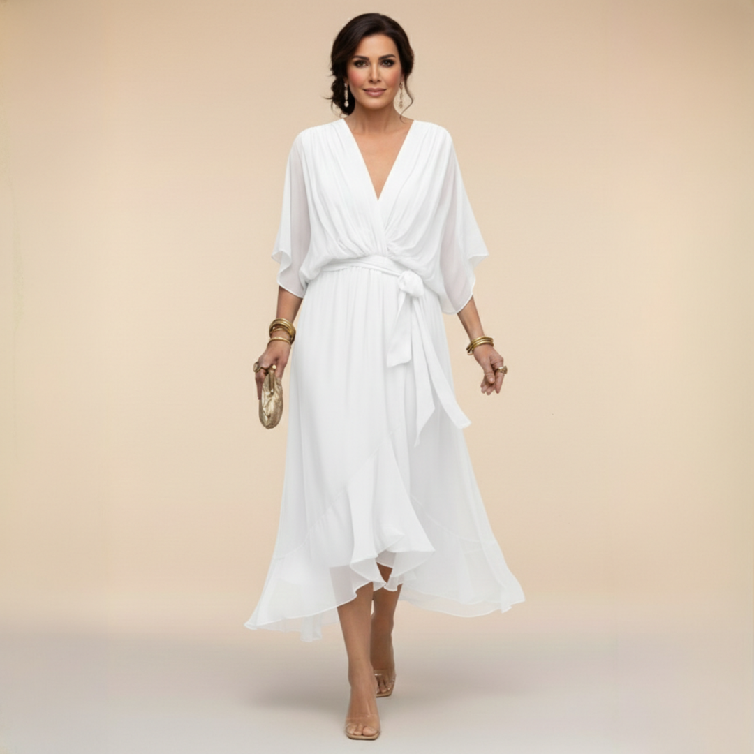Cassidy - Chiffon Dress with V-Neck