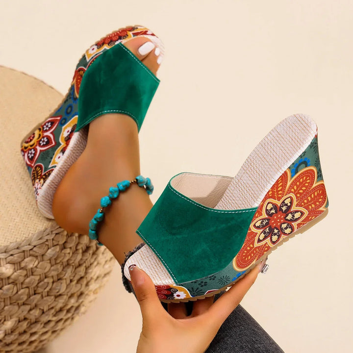 Leonie — Sculptural Mules with Flower Heel