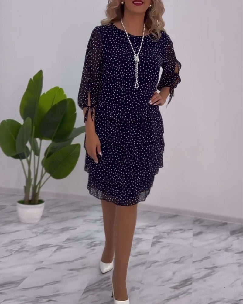 SHEILA – POLKA DOT LAYERED MIDI DRESS