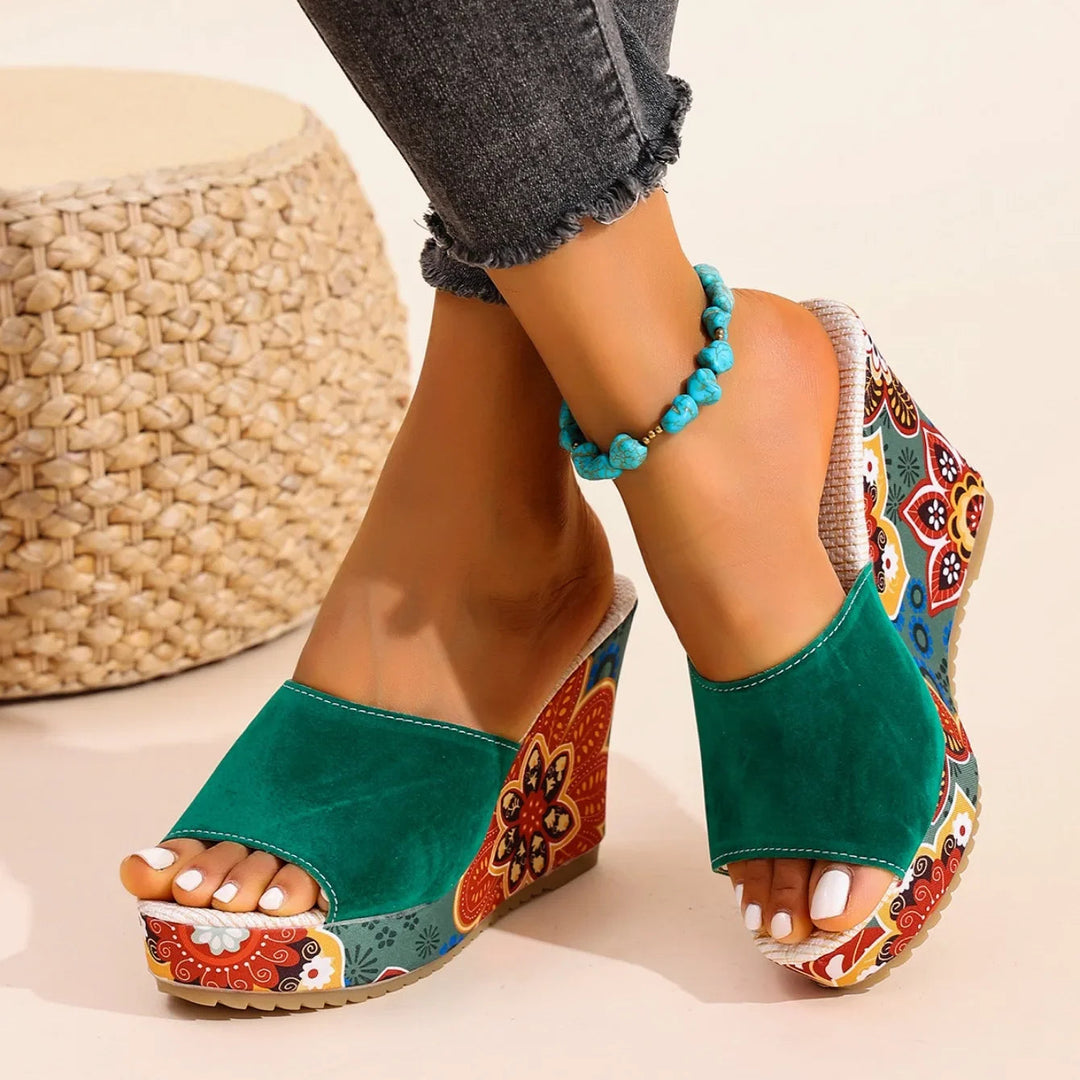 Leonie — Sculptural Mules with Flower Heel