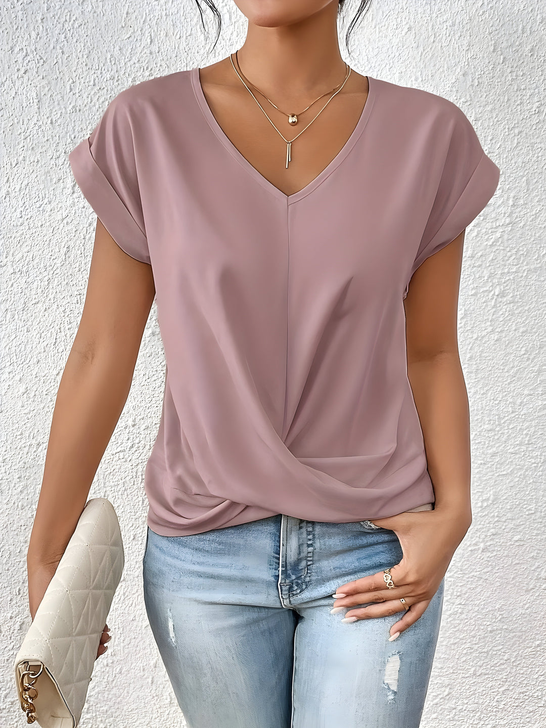 Maia | Twist Front V-Neck Top