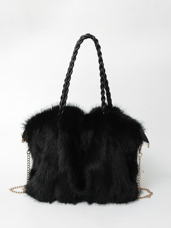 HANNA – VERSATILE PLUSH VELVET SHOULDER TOTE BAG