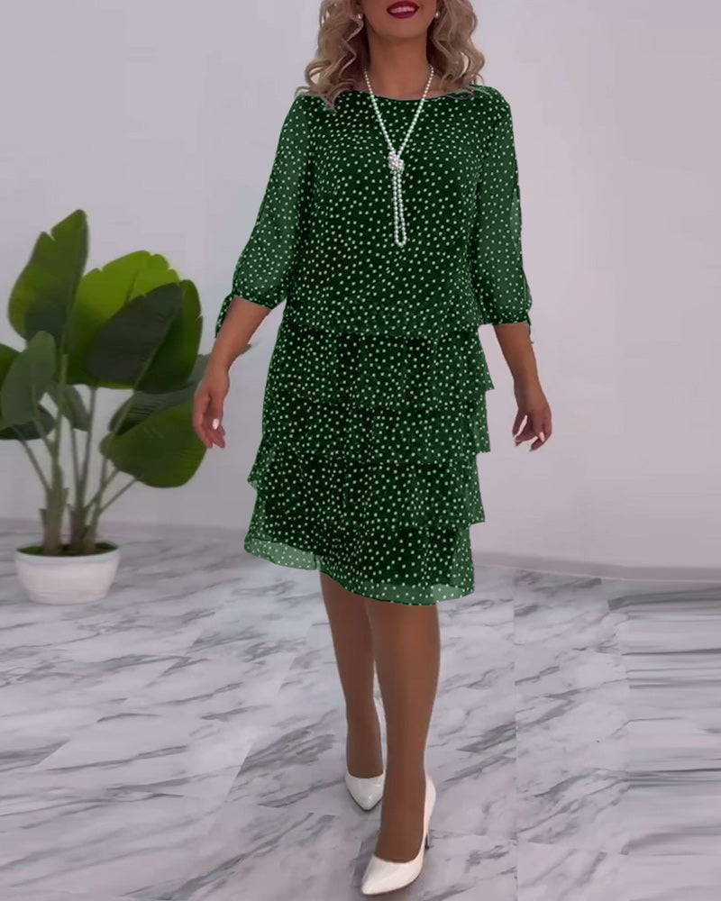 SHEILA – POLKA DOT LAYERED MIDI DRESS