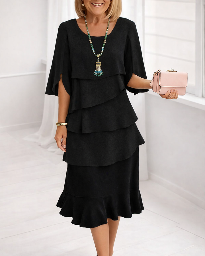 Staci | Elegant Comfort Ruffle Dress