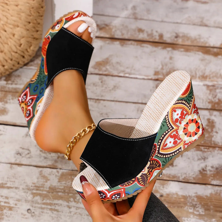 Leonie — Sculptural Mules with Flower Heel