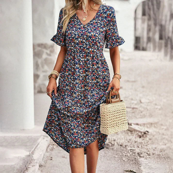 Clara | Floral Midi Dress