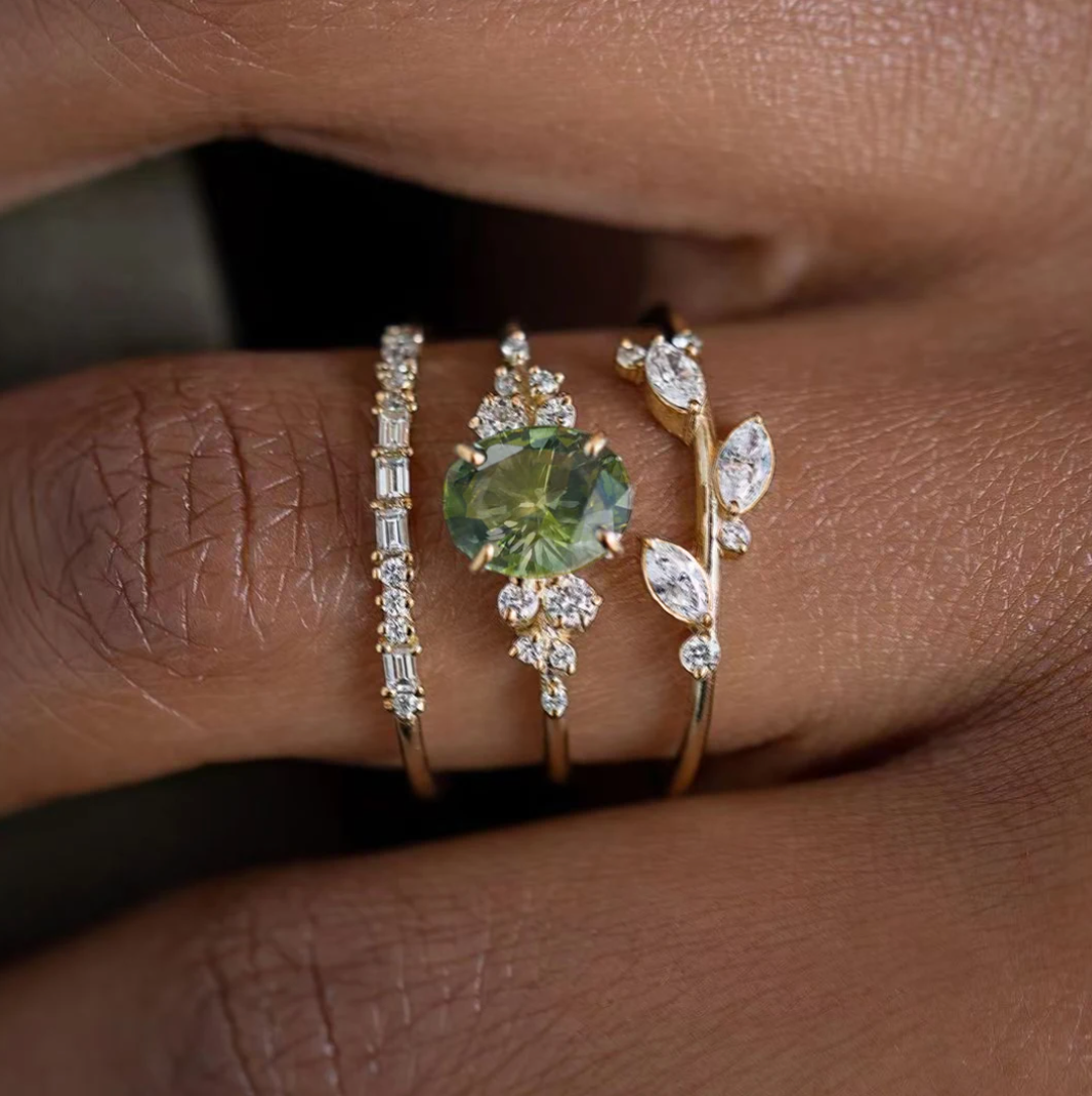 ESME – GREEN CRYSTAL RING