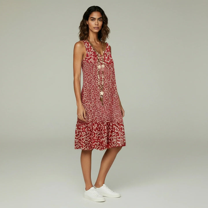 ROSIE – FLORAL TIERED MIDI DRESS