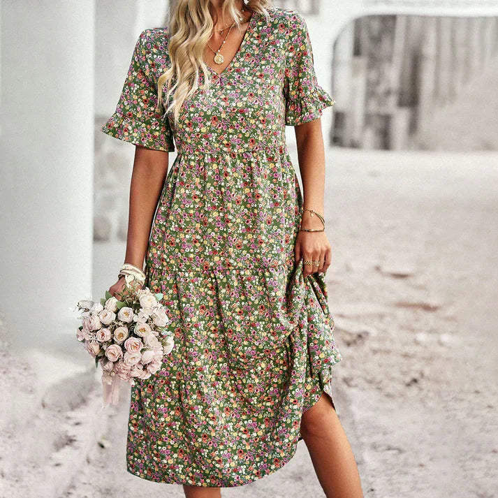 Clara | Floral Midi Dress
