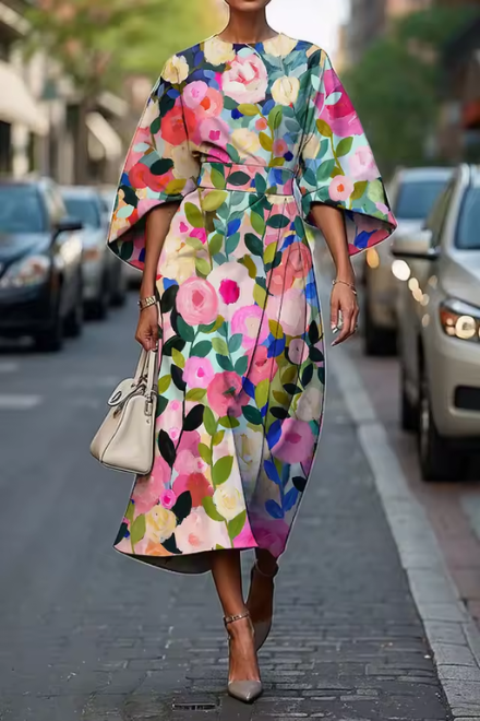 BEATRICE – FLORAL MIDI DRESS