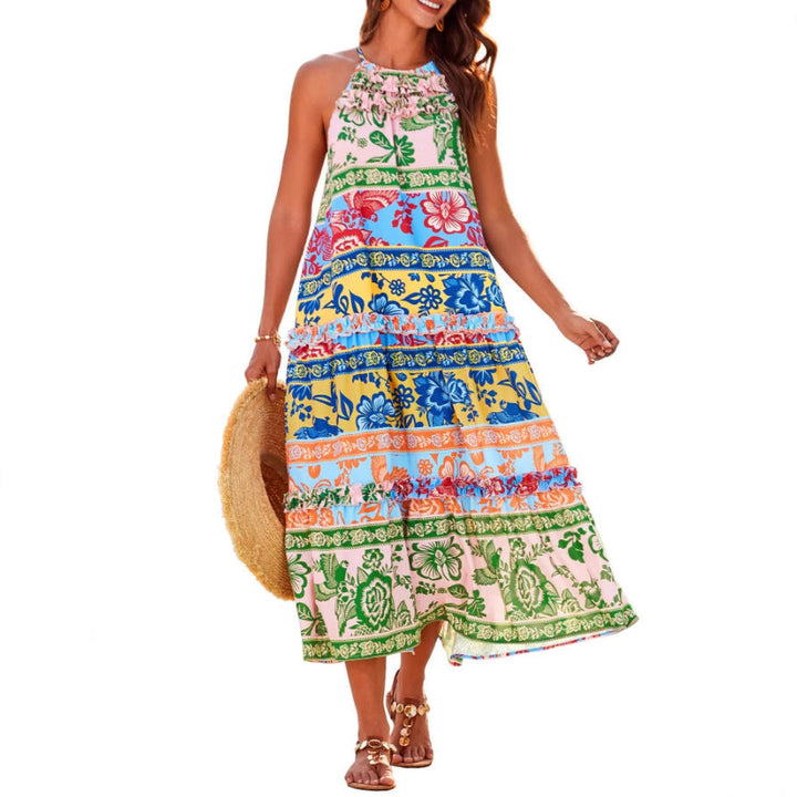 Noa – Chic Boho Halter Tiered Maxi Dress