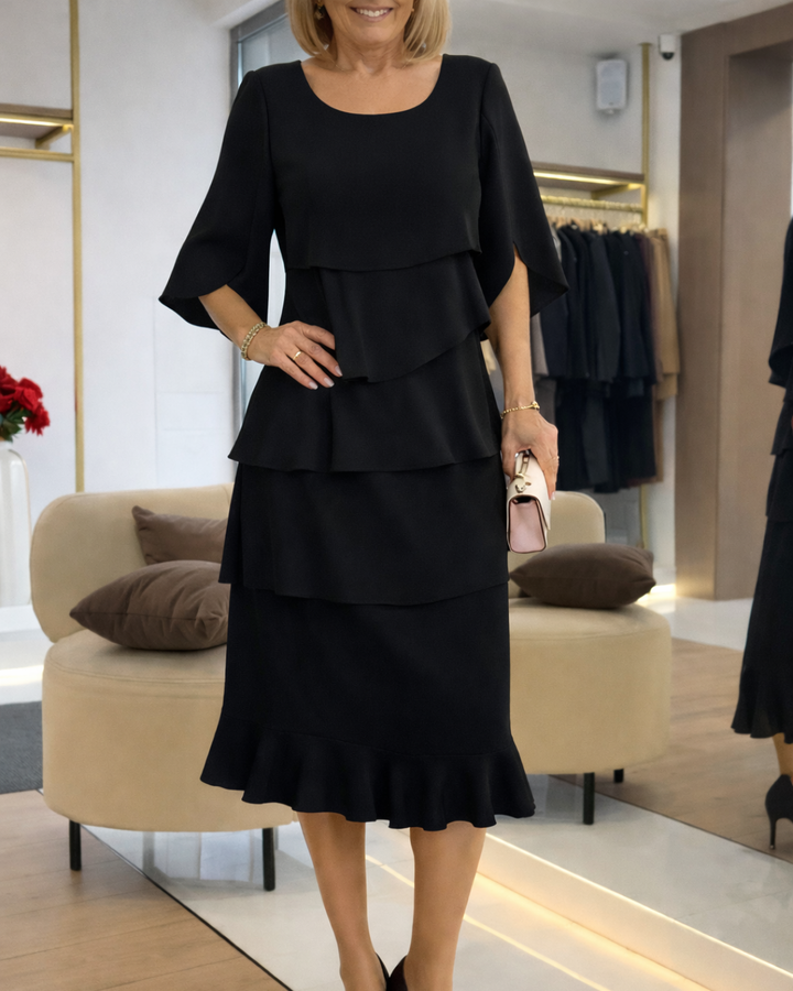 Staci | Elegant Comfort Ruffle Dress