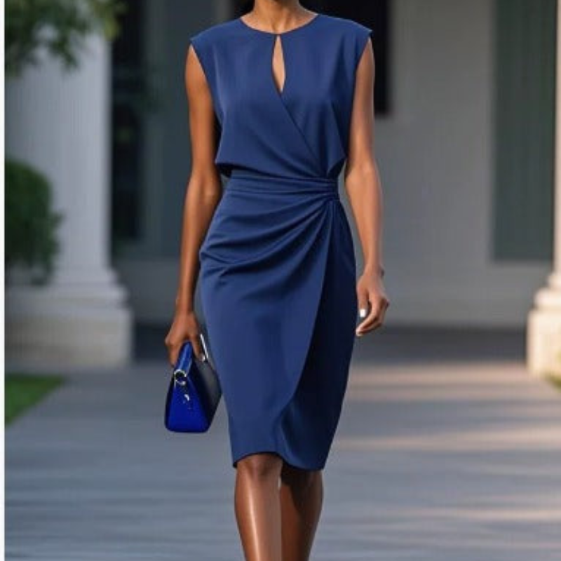 ZOEY – ELEGANT DRAPED MIDI DRESS