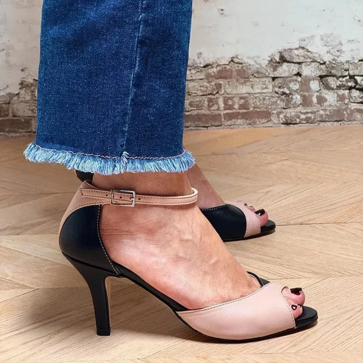 Belora | Two-Tone Strap Heels