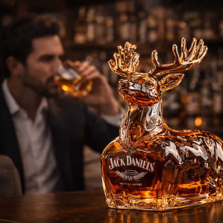 Jack Daniel's Whiskey Bottle - Reindeer Edition