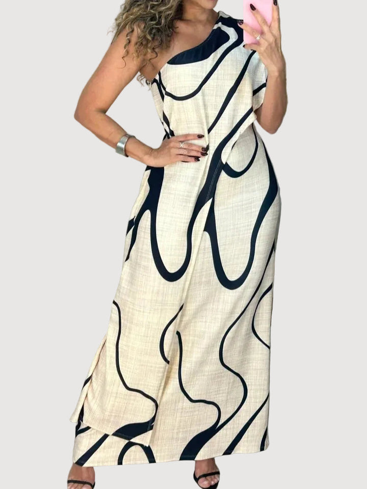 VANESSA – ABSTRACT PRINT MAXI DRESS