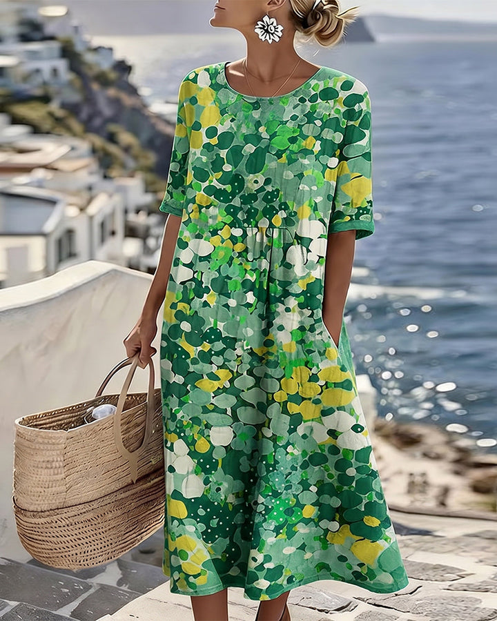 ELENA™ - ELEGANT FLORAL SUMMER MIDI DRESS (Restocked)