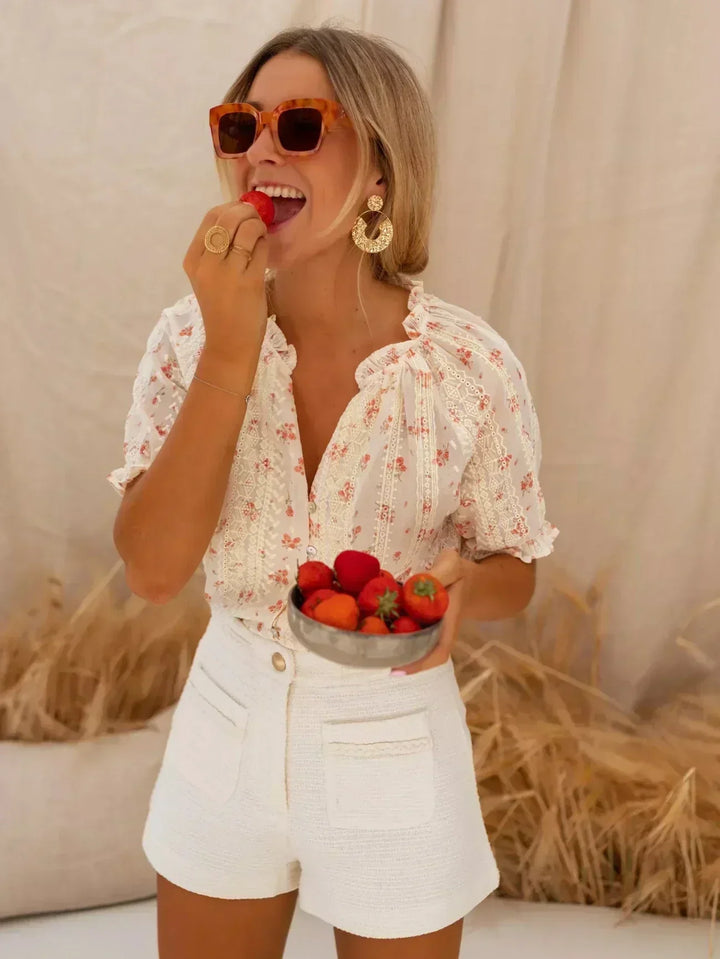 Elina | Floral Print Blouse for Women