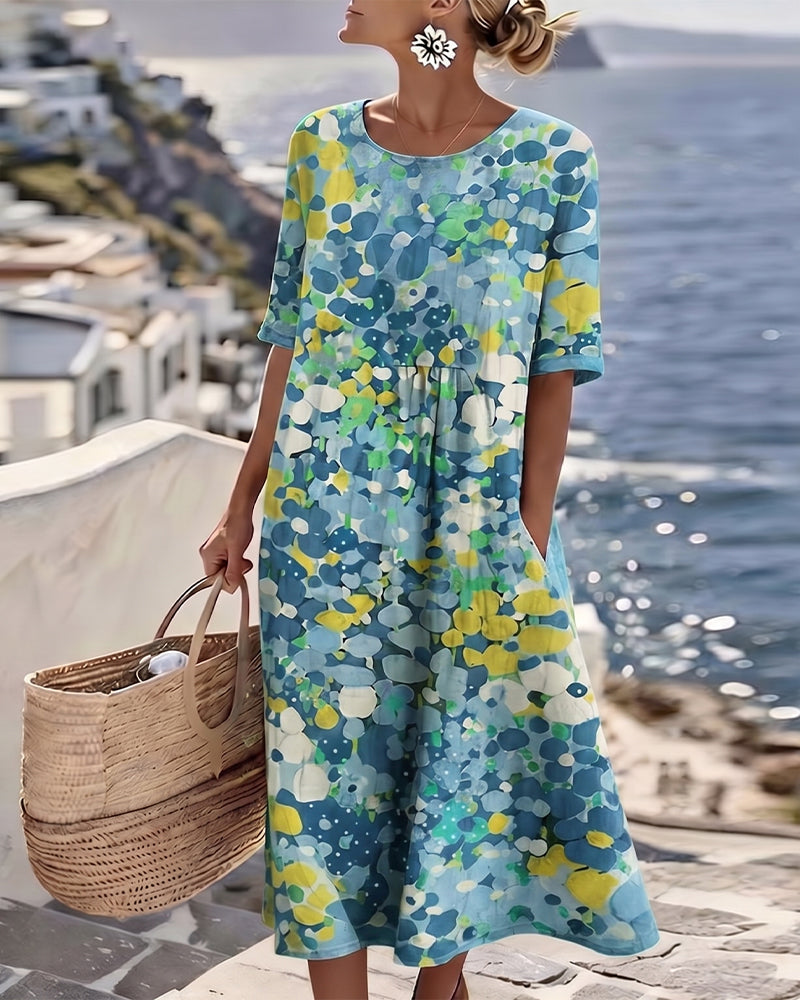 ELENA™ - ELEGANT FLORAL SUMMER MIDI DRESS (Restocked)